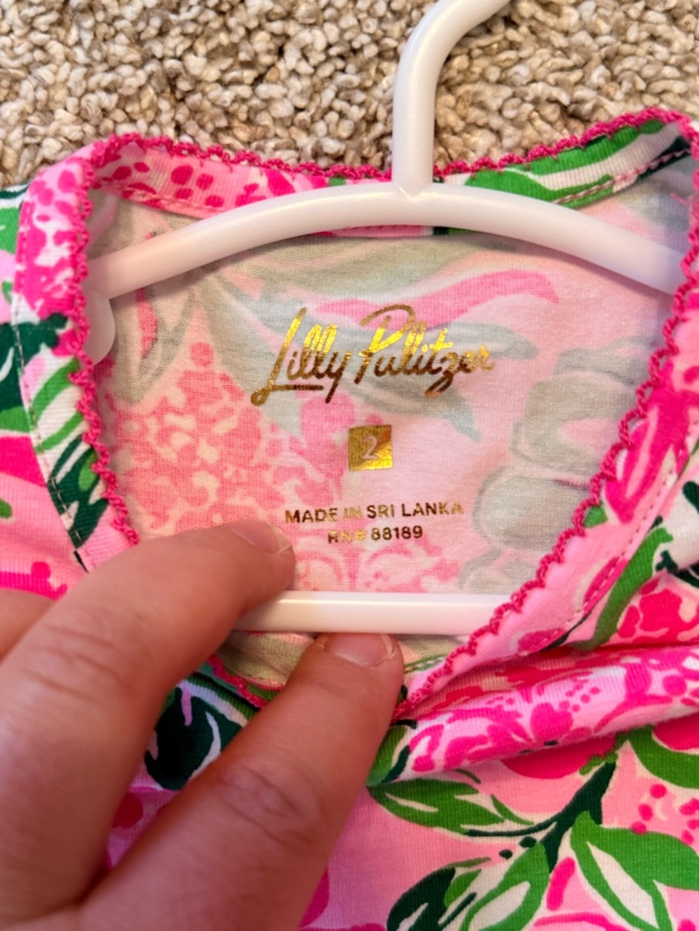 2 Lilly Pulitzer Girls Floral Long-Sleeve Pajama Sets - Pink & Green - Picture 4 of 8